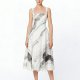 Women's long sleeveless spaghetti strap dress with minimalist ink painting style