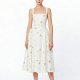 Women's long sleeveless spaghetti strap dress with simple gold star design