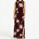 Women's sleeveless retro pink rose dress