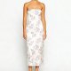 Women's off-shoulder satin floral dress